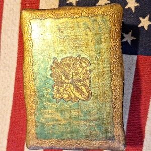 Antique-Style Brass Trinket Box with Patina
